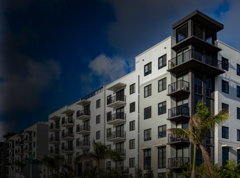 A building with balconies and windows